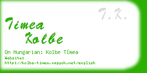 timea kolbe business card